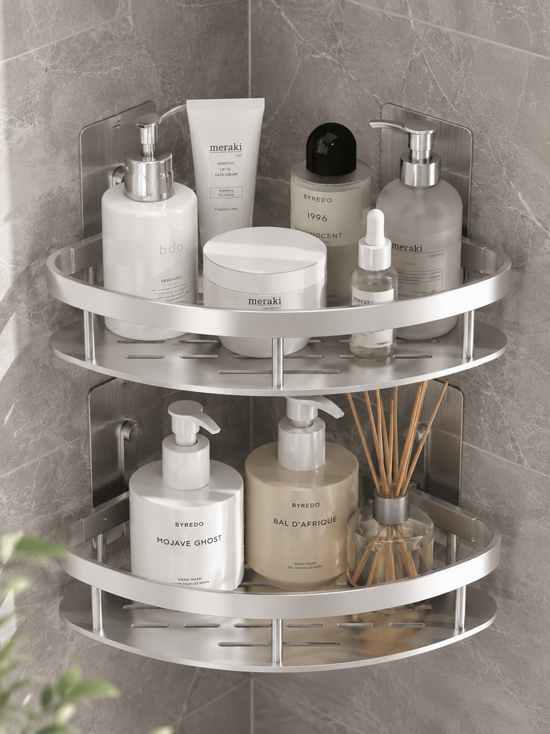 M&E LuxeGrip Corner Shower Shelf