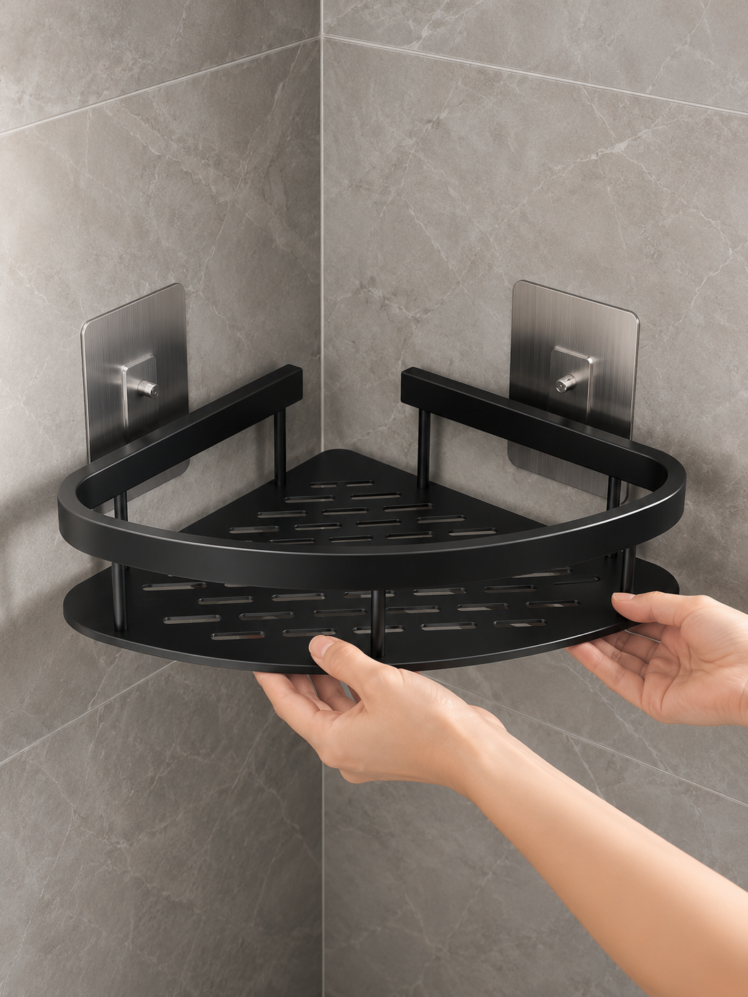 M&E LuxeGrip Corner Shower Shelf