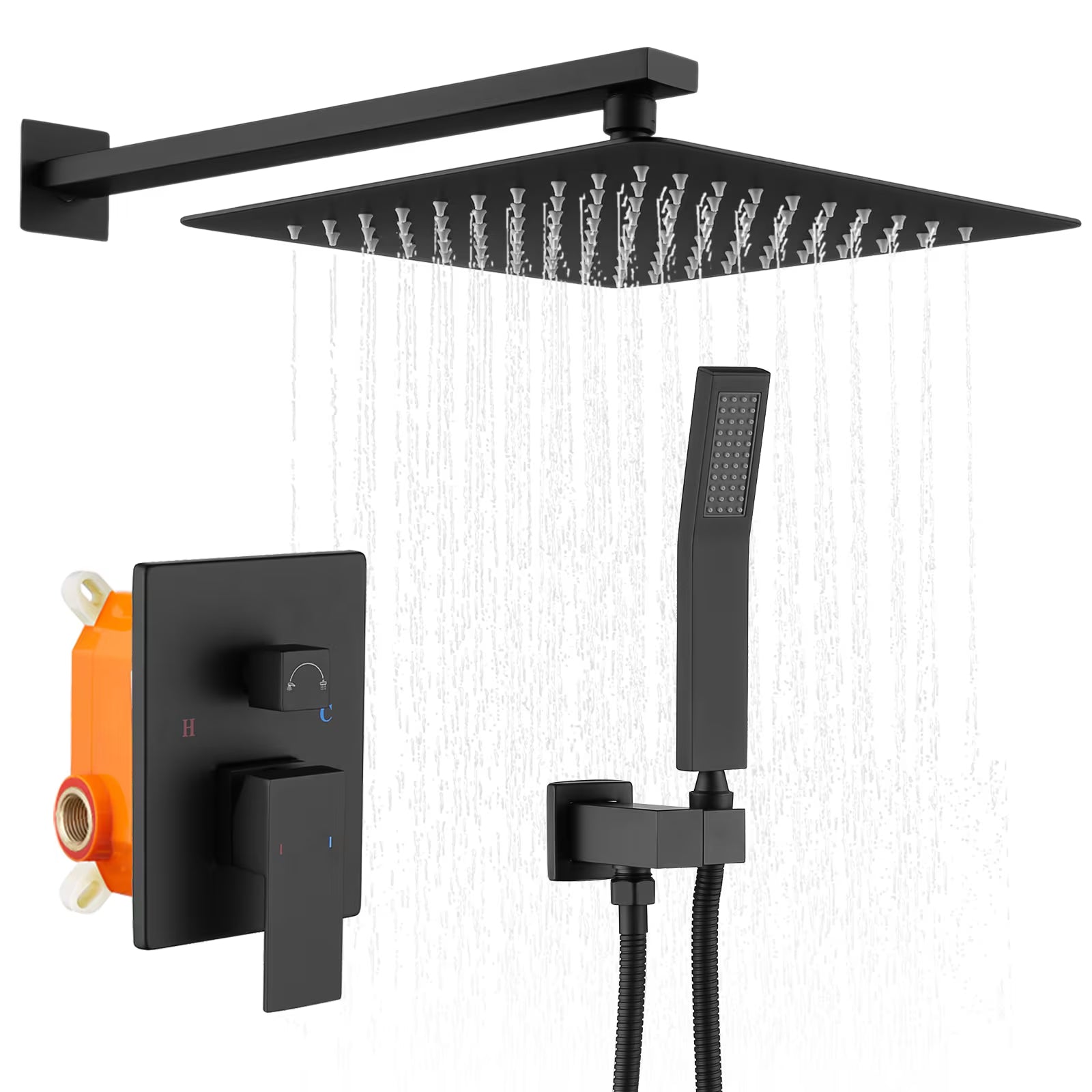 M&E Luxury Rainfall Shower System with Handheld Spray