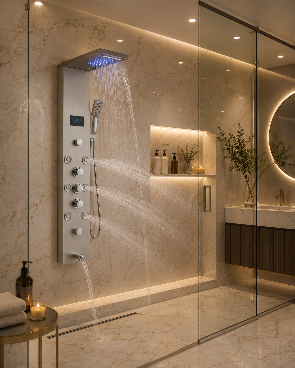 M&E Signature LED Rainfall Shower Panel