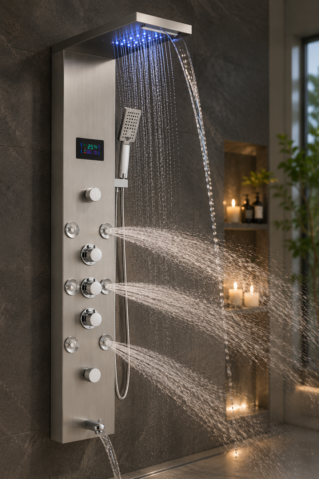 M&E Signature LED Rainfall Shower Panel