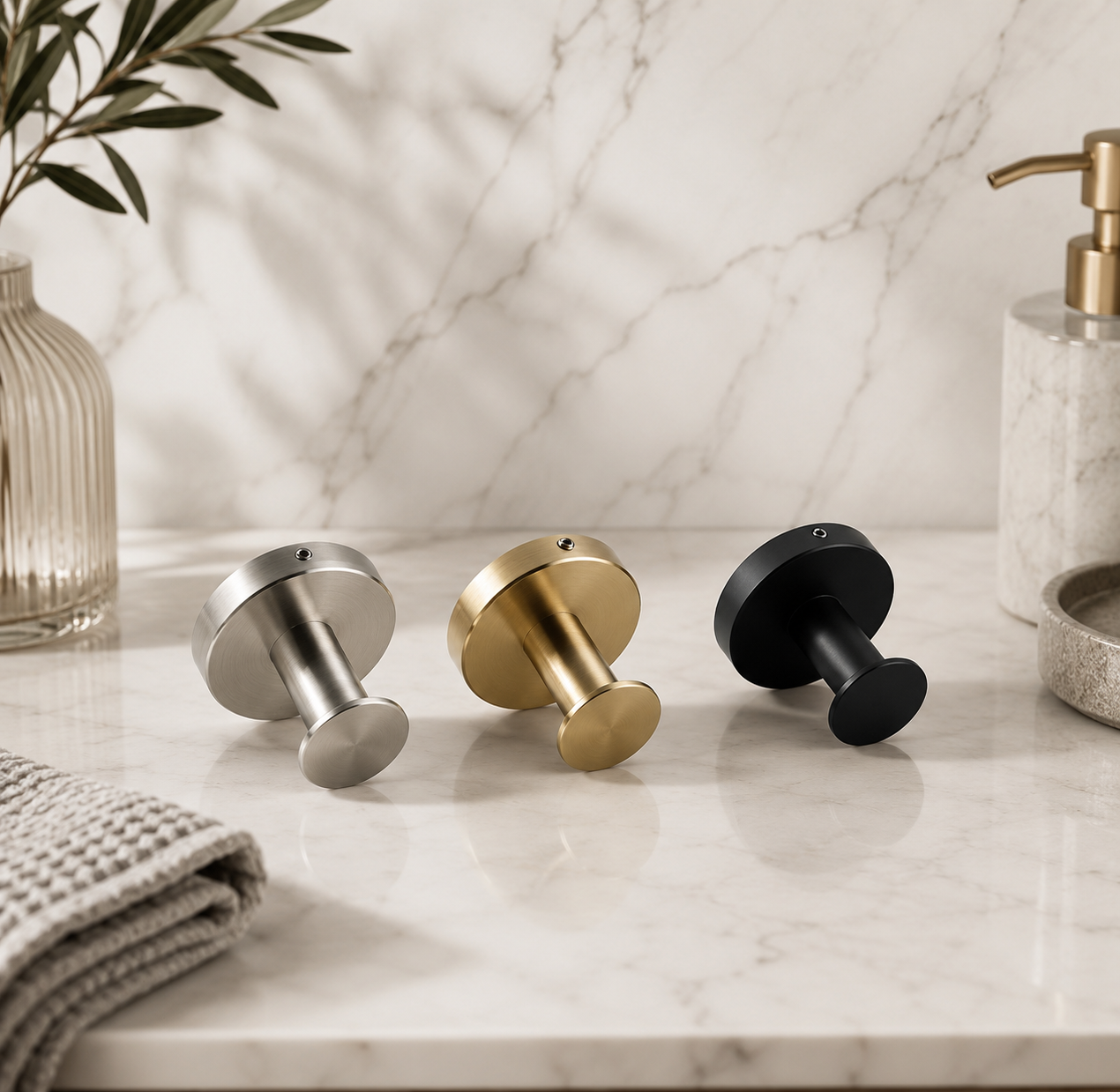 M&E Bath Studio Premium Stainless Steel Wall Hooks