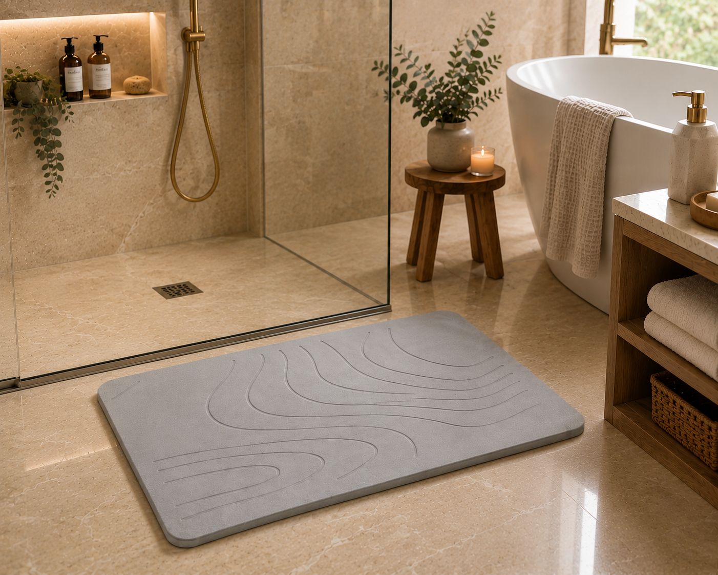 M&E Luxury Quick-Dry Stone Bath Mat