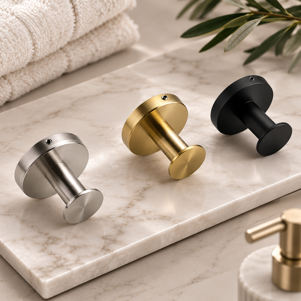 M&E Bath Studio Premium Stainless Steel Wall Hooks