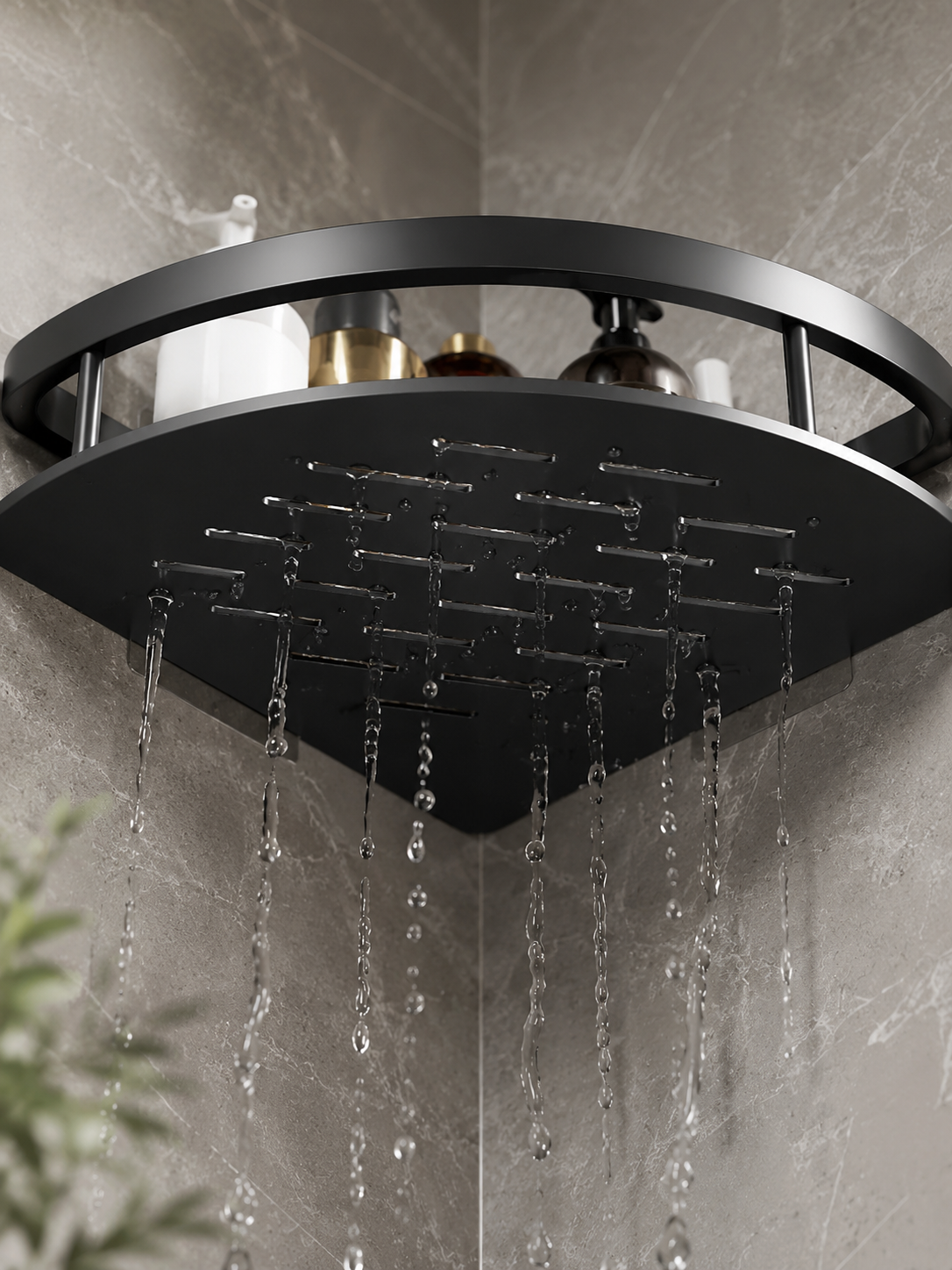 M&E LuxeGrip Corner Shower Shelf