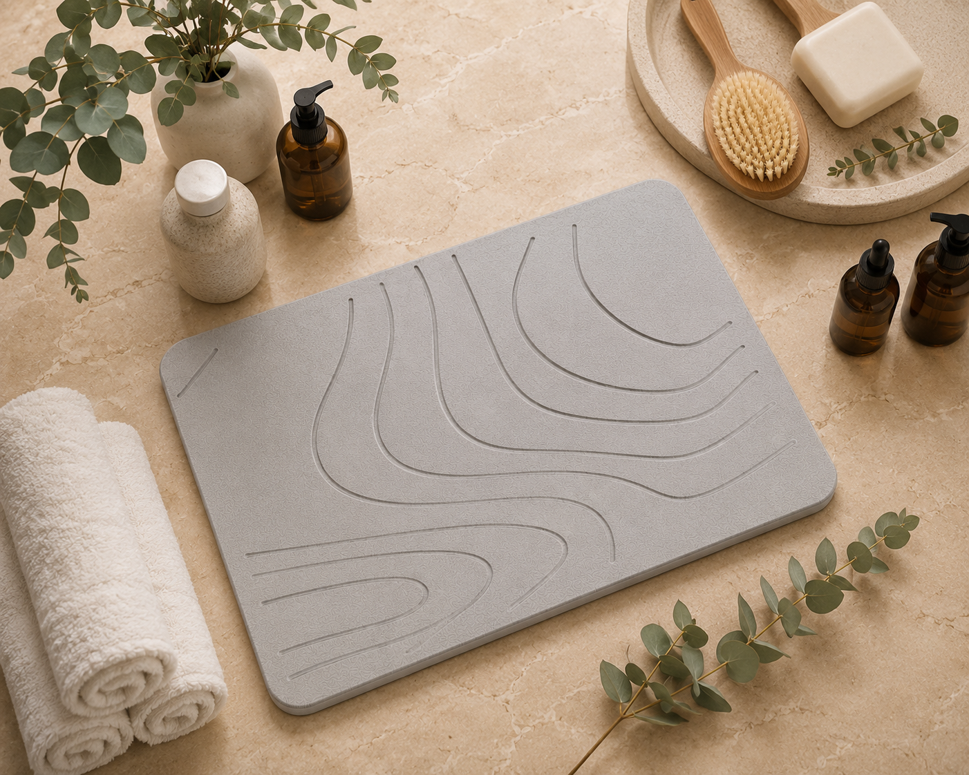M&E Luxury Quick-Dry Stone Bath Mat